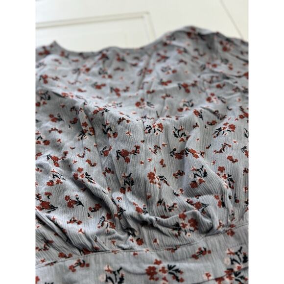 Sky and Sparrow Light Blue Flora Tie Bottom, Crop Top, Women's Small - Picture 5 of 7